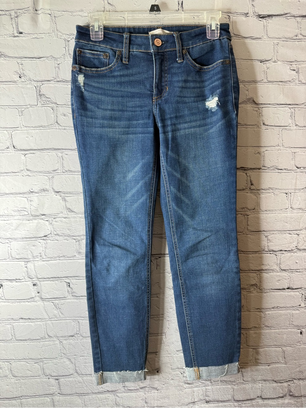 Lc lauren Conrad Classic Women's Distressed Dark Blue Jeans